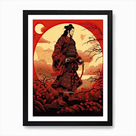 Samurai Edo Kiriko Illustration 5 Art Print
