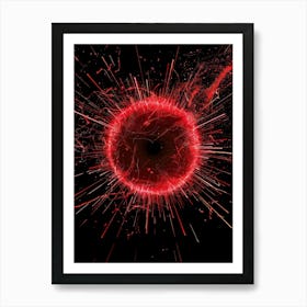 Red Pulsating Star Art Print