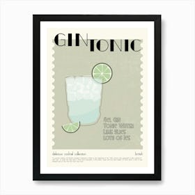Cocktail Gin Tonic Art Print