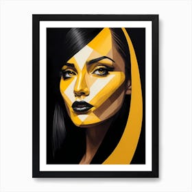 Pop Art Woman Portrait Abstract Geometric Art (16) Art Print