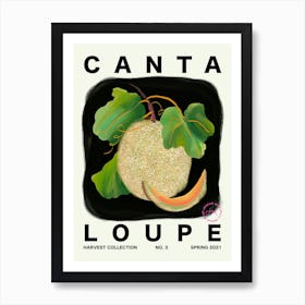 Cantaloupe Fruit Kitchen Typography Art Print