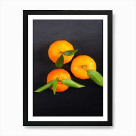 Tangerines — Food kitchen poster/blackboard, photo art Art Print