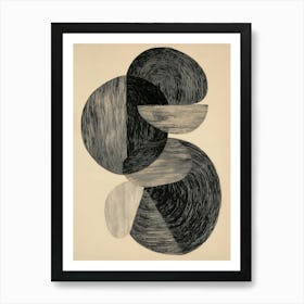 Abstract Circles Line Art Print