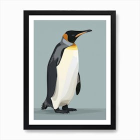 King Penguin Petermann Island Minimalist Illustration 3 Art Print