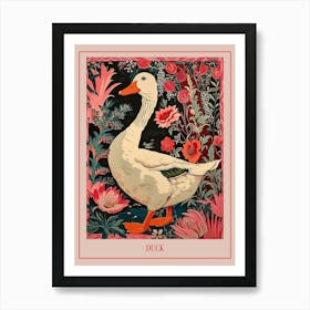 Floral Animal Painting Duck 4 Poster Art Print