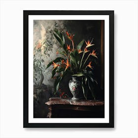 Baroque Floral Still Life Heliconia 3 Art Print