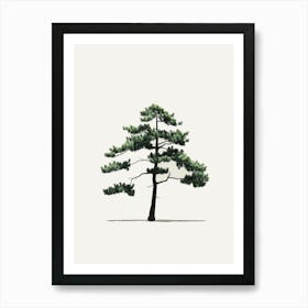 Pine Tree Pixel Illustration 3 Art Print