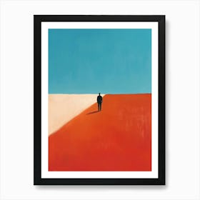 Man Walking In The Desert Art Print