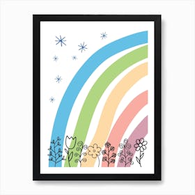 Flowers Rainbow Art Print