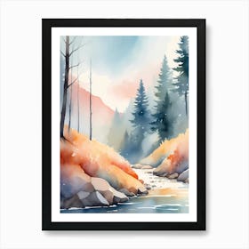 Watercolor Landscape Painting 46 Art Print