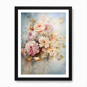 Vintage Pastel Flowers 6 Art Print