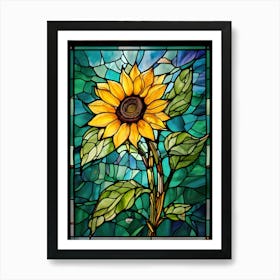 Sunflower Stained Glass 1 Art Print