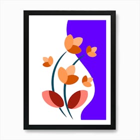 Abstract Flowers plants Art Print