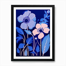 Blue Flower Illustration Orchid 4 Art Print