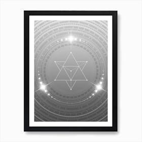 Geometric Glyph in White and Silver with Sparkle Array n.0261 Art Print