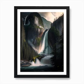 Shannon Falls, Canada Realistic Photograph (3) Art Print