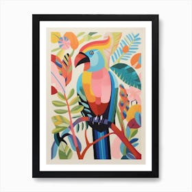 Colourful Scandi Bird Parrot 4 Art Print