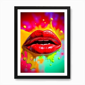 Psychedelic Kiss Art Print