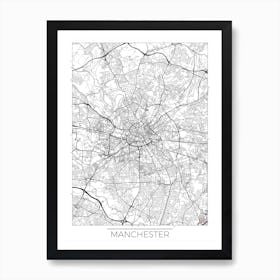 Manchester Map Minimal Art Print