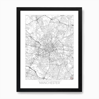 Manchester Map Minimal Art Print