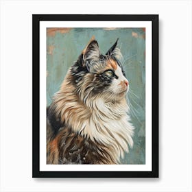 Ragdoll Cat Relief Illustration 4 Art Print