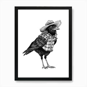 Scarecrow Illustration in Ink Portrait Poster