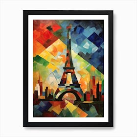 Eiffel Tower Paris Pablo Picasso Style 4 Art Print