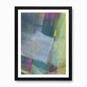 SUMMER SPRING - Minimalist abstract painting  jewel tones in Blue, Yellow, Pink, Green  Art Print