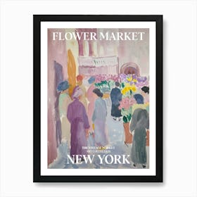 Vintage Flower Market Painting New York 3 Art Print