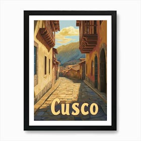 Aihrgdesign A Retro Travel Poster For Cusco Featuring The Anc D37035ba 9067 43ee 9342 Fe41436fc208 0 Art Print