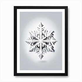 Crystal, Snowflakes, Retro Minimal 4 Art Print