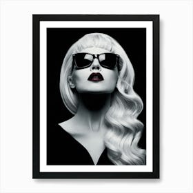 Woman In Black And White Art Print