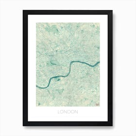 London Map Vintage in Blue Dining Room Art Print