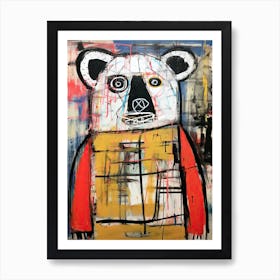 Angry Bear Basquiat style Art Print