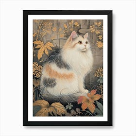 Turkish Angora Cat Japanese Illustration 1 Art Print