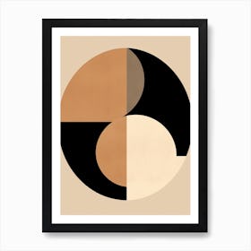 Beige Serenity Dance: Mid-Century Whirl Art Print