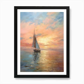 Sailboat At Sunset 14 Art Print