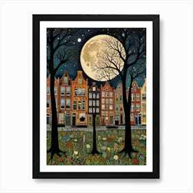 William Morris Amsterdam At Night Art Print