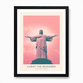 Christ The Redeemer Rio De Janeiro Brazil 2 Travel Poster Art Print