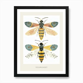 Colourful Insect Illustration Yellowjacket 7 Poster Art Print