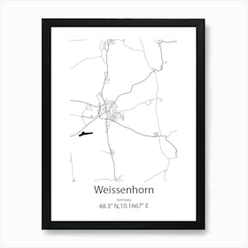 Weissenhorn,Germany Minimalist Map Poster