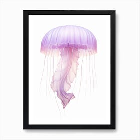 Mauve Stinger Jellyfish Simple 4 Art Print