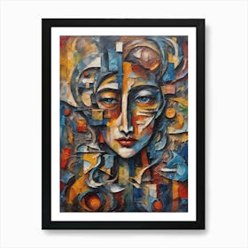 Abstract Art On A Woman S Face Art Print