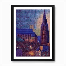 Warren, City Us  Pointillism Art Print