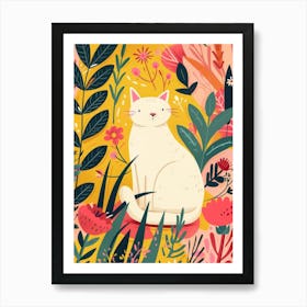 Cat In The Garden 6 Art Print