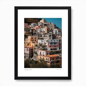 Amalfi Coast, Salerno Italy Pencil Drawing Style 4 Art Print