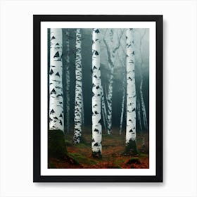 Birch Trees In The Fog 1 Art Print