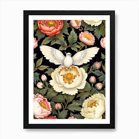 William Morris Dove And Peonies Art Print