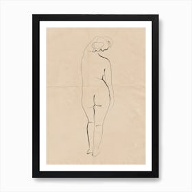 Nude On Vintage Paper 03 Art Print