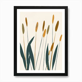 Grass Plant Minimalist Illustration 1 Poster